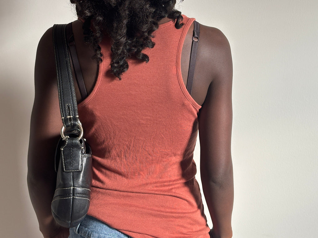 ⭐ Orange Tank Top with Studded Details